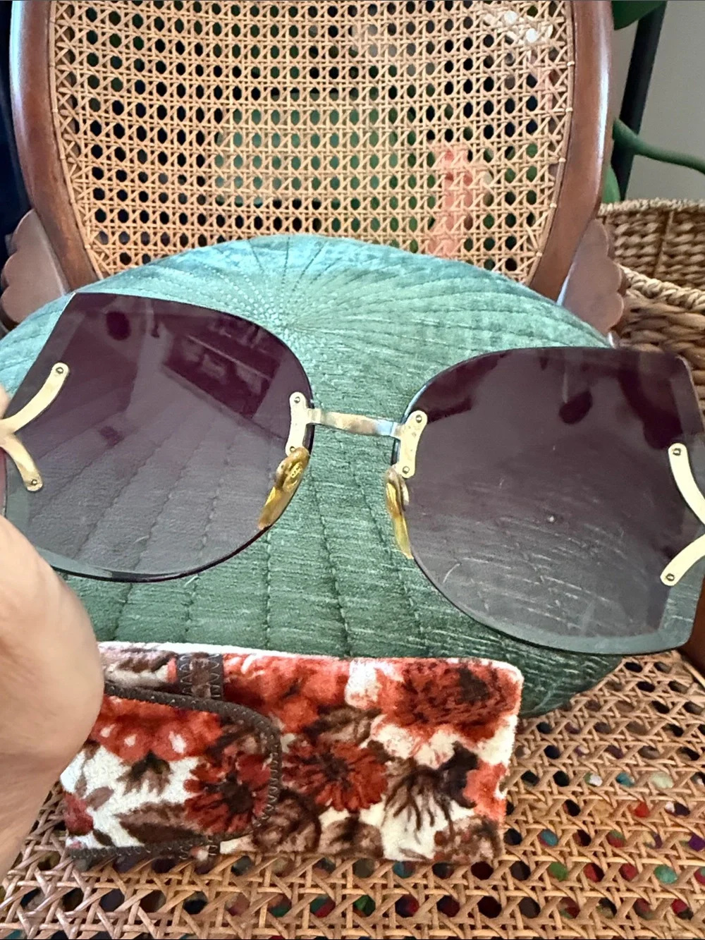 Vintage Aubergine Boho Chic Smoked Lens Sunglasses